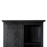 Harrison 36" Wide Rustic Farmhouse Storage Cabinet Bookcase with Sliding Barn Door and 4 Adjustable and 2 Fixed Shelves in Black