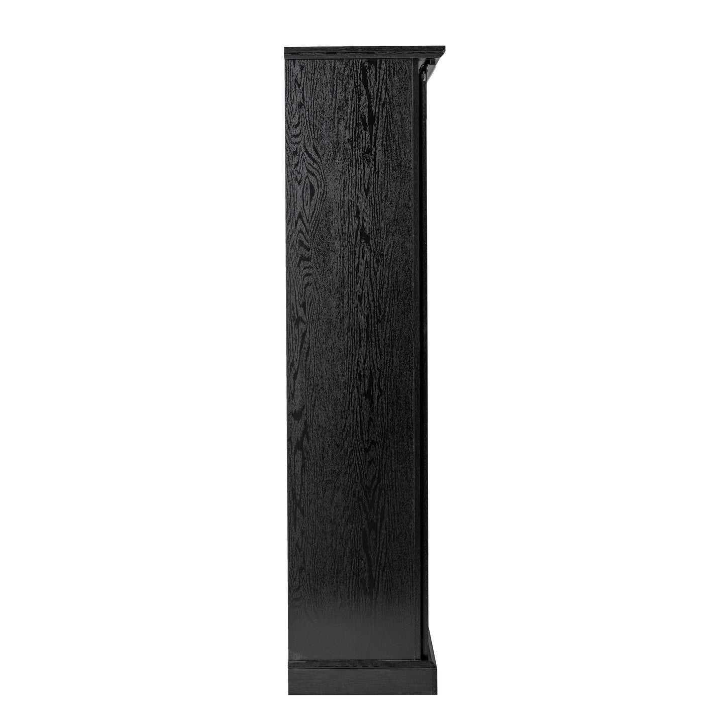 Harrison 36" Wide Rustic Farmhouse Storage Cabinet Bookcase with Sliding Barn Door and 4 Adjustable and 2 Fixed Shelves in Black