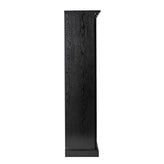 Harrison 36" Wide Rustic Farmhouse Storage Cabinet Bookcase with Sliding Barn Door and 4 Adjustable and 2 Fixed Shelves in Black