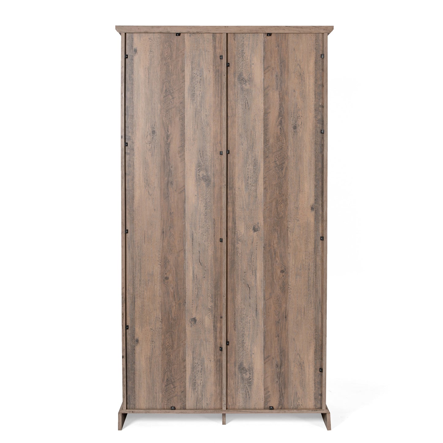 Harrison 36" Wide Rustic Farmhouse Storage Cabinet Bookcase with Sliding Barn Door and 4 Adjustable and 2 Fixed Shelves in Graywash