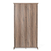 Harrison 36" Wide Rustic Farmhouse Storage Cabinet Bookcase with Sliding Barn Door and 4 Adjustable and 2 Fixed Shelves in Graywash