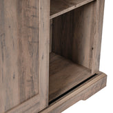 Harrison 36" Wide Rustic Farmhouse Storage Cabinet Bookcase with Sliding Barn Door and 4 Adjustable and 2 Fixed Shelves in Graywash