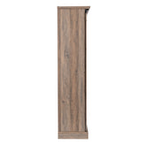 Harrison 36" Wide Rustic Farmhouse Storage Cabinet Bookcase with Sliding Barn Door and 4 Adjustable and 2 Fixed Shelves in Graywash