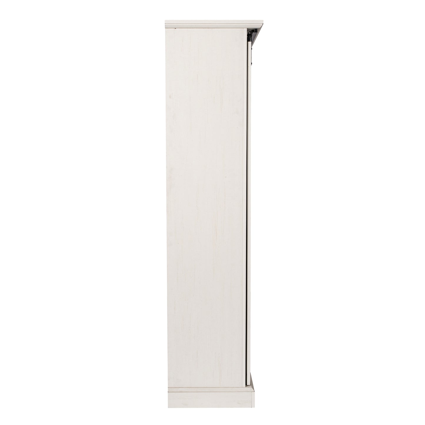 Harrison 36" Wide Rustic Farmhouse Storage Cabinet Bookcase with Sliding Barn Door and 4 Adjustable and 2 Fixed Shelves in White