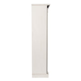 Harrison 36" Wide Rustic Farmhouse Storage Cabinet Bookcase with Sliding Barn Door and 4 Adjustable and 2 Fixed Shelves in White