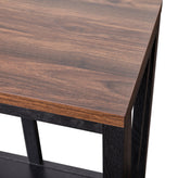 Charlotte Farmhouse 2-Tier Console Accent Table - Black Finish Engineered Wood Frame - Walnut Finish Tabletop - For Entryway or Living Room