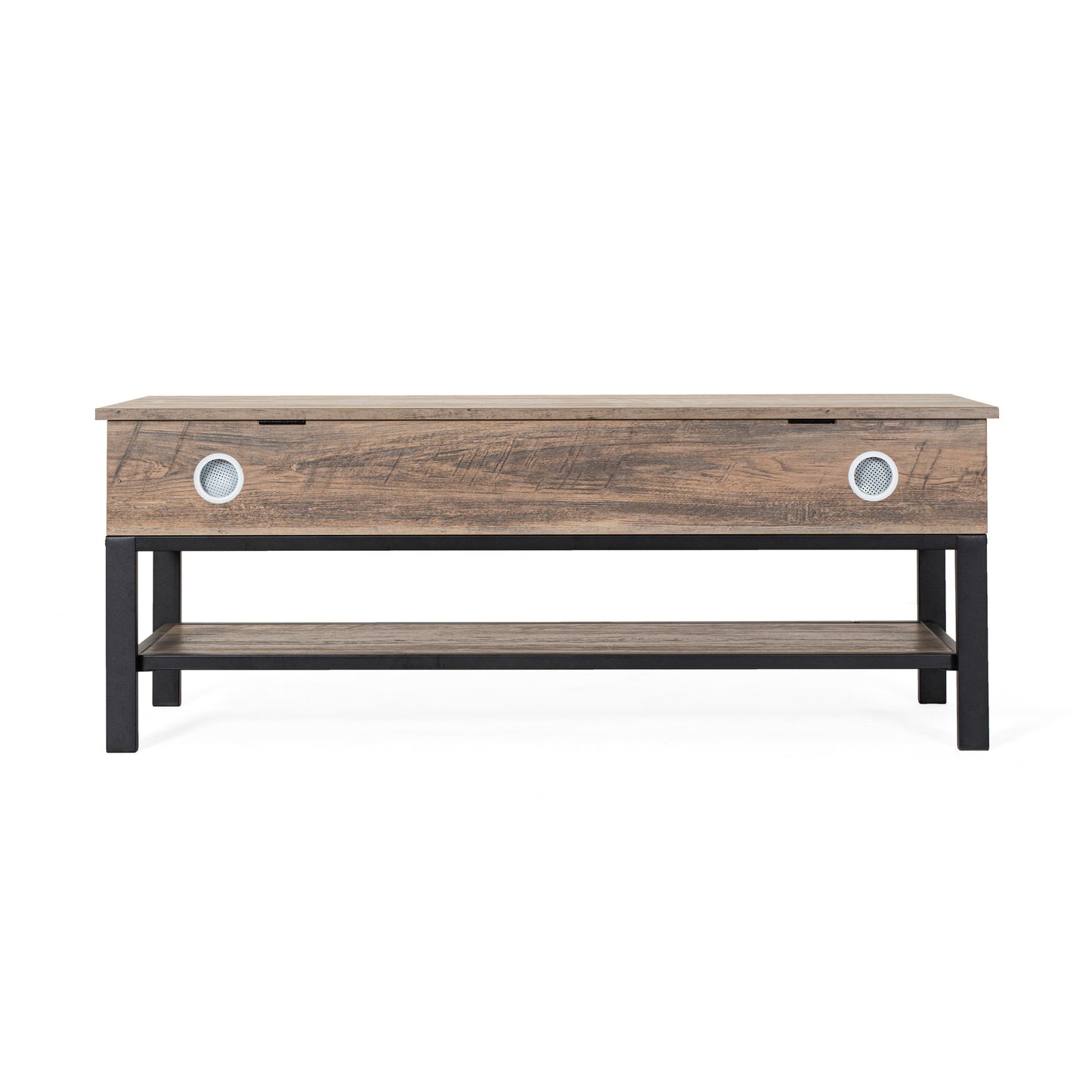 Wyatt Farmhouse Entryway Storage Bench with Lower Shelf Perfect for Entryway, Mudroom, or Bedroom in Gray Wash