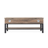 Wyatt Farmhouse Entryway Storage Bench with Lower Shelf Perfect for Entryway, Mudroom, or Bedroom in Gray Wash