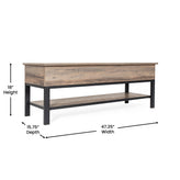 Wyatt Farmhouse Entryway Storage Bench with Lower Shelf Perfect for Entryway, Mudroom, or Bedroom in Gray Wash
