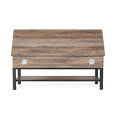 Wyatt Farmhouse Entryway Storage Bench with Lower Shelf Perfect for Entryway, Mudroom, or Bedroom in Gray Wash