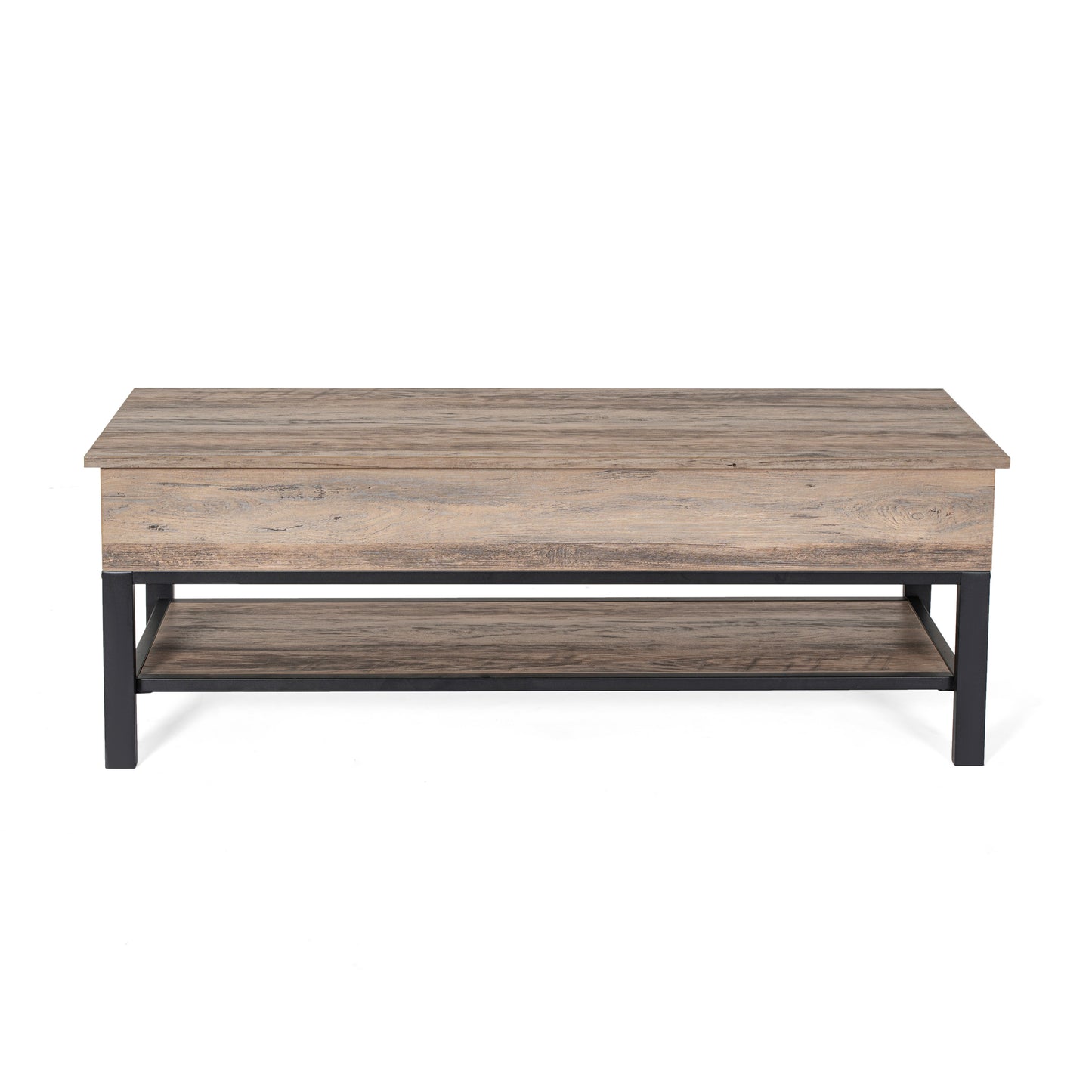 Wyatt Farmhouse Entryway Storage Bench with Lower Shelf Perfect for Entryway, Mudroom, or Bedroom in Gray Wash