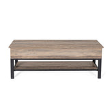 Wyatt Farmhouse Entryway Storage Bench with Lower Shelf Perfect for Entryway, Mudroom, or Bedroom in Gray Wash