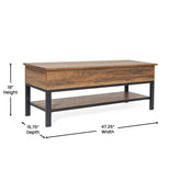 Wyatt Farmhouse Entryway Storage Bench with Lower Shelf Perfect for Entryway, Mudroom, or Bedroom in Rustic Oak