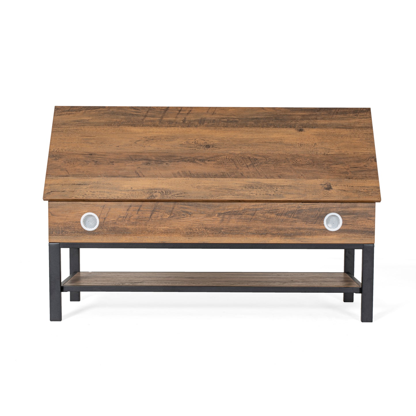 Wyatt Farmhouse Entryway Storage Bench with Lower Shelf Perfect for Entryway, Mudroom, or Bedroom in Rustic Oak