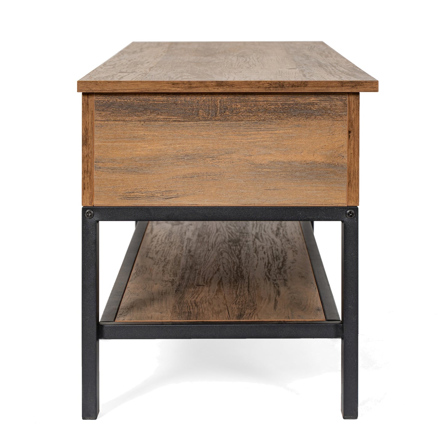 Wyatt Farmhouse Entryway Storage Bench with Lower Shelf Perfect for Entryway, Mudroom, or Bedroom in Rustic Oak