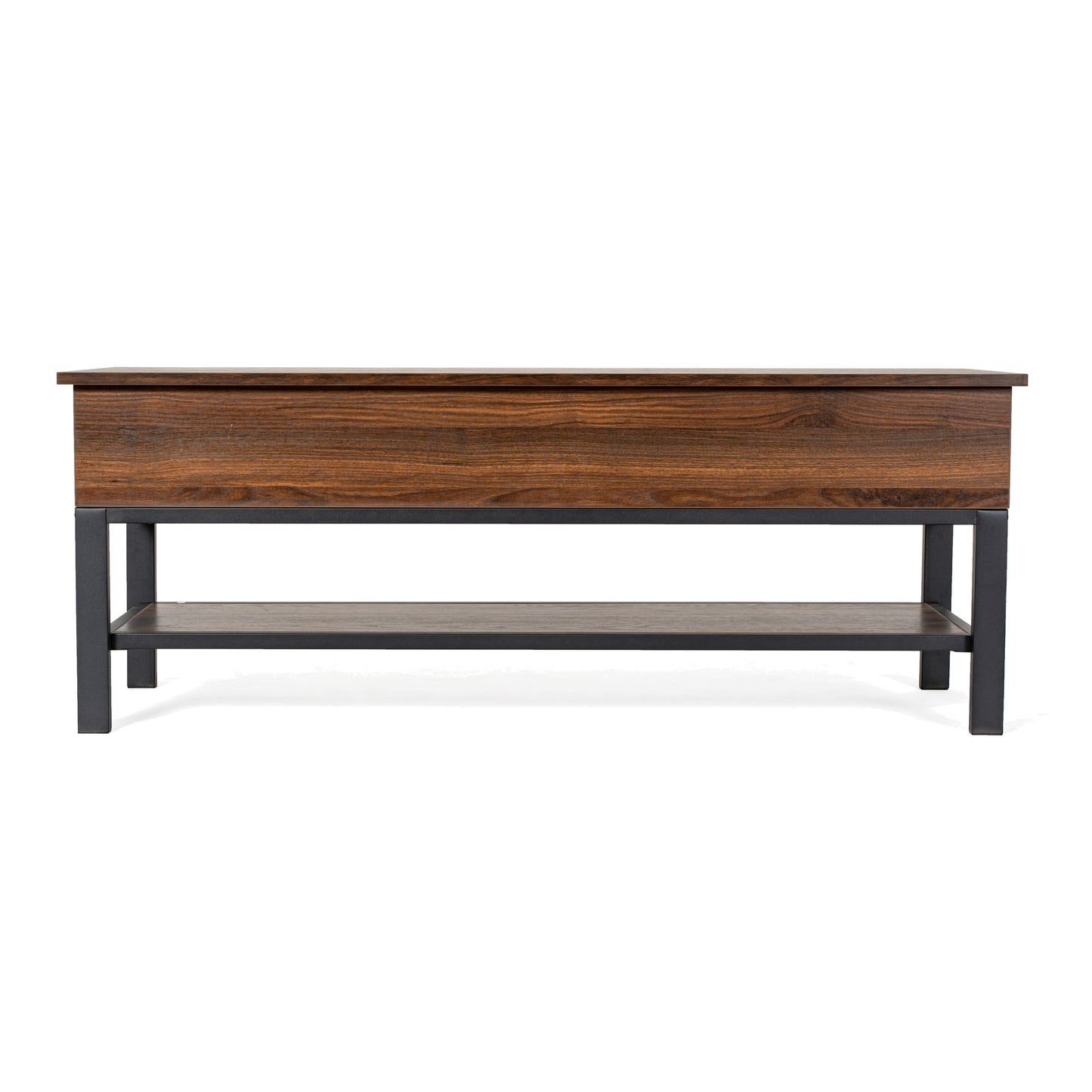 Wyatt Farmhouse Entryway Storage Bench with Lower Shelf Perfect for Entryway, Mudroom, or Bedroom in Walnut