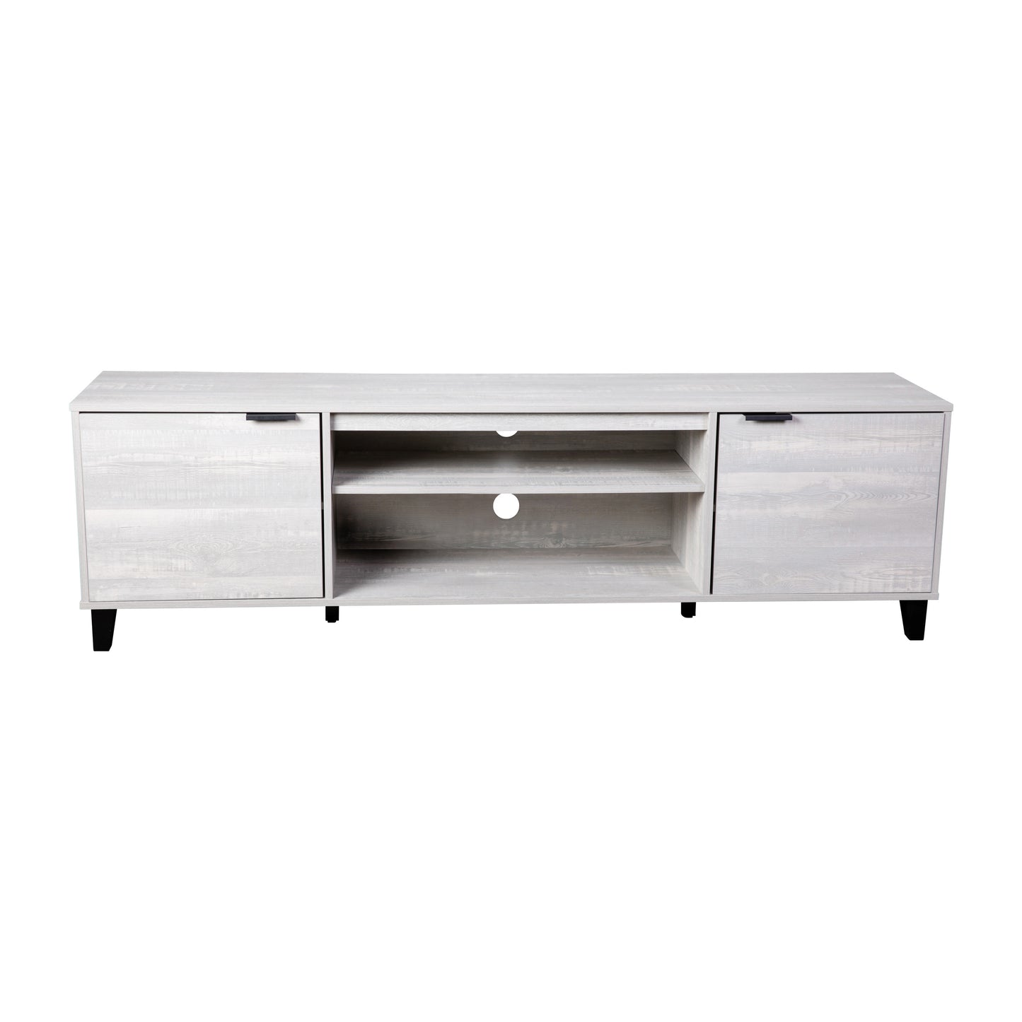 Nelson 70" Mid Century Modern TV Stand for up to 60" TV's with Adjustable Shelves and Dual Storage Compartments, Gray