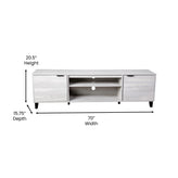 Nelson 70" Mid Century Modern TV Stand for up to 60" TV's with Adjustable Shelves and Dual Storage Compartments, Gray