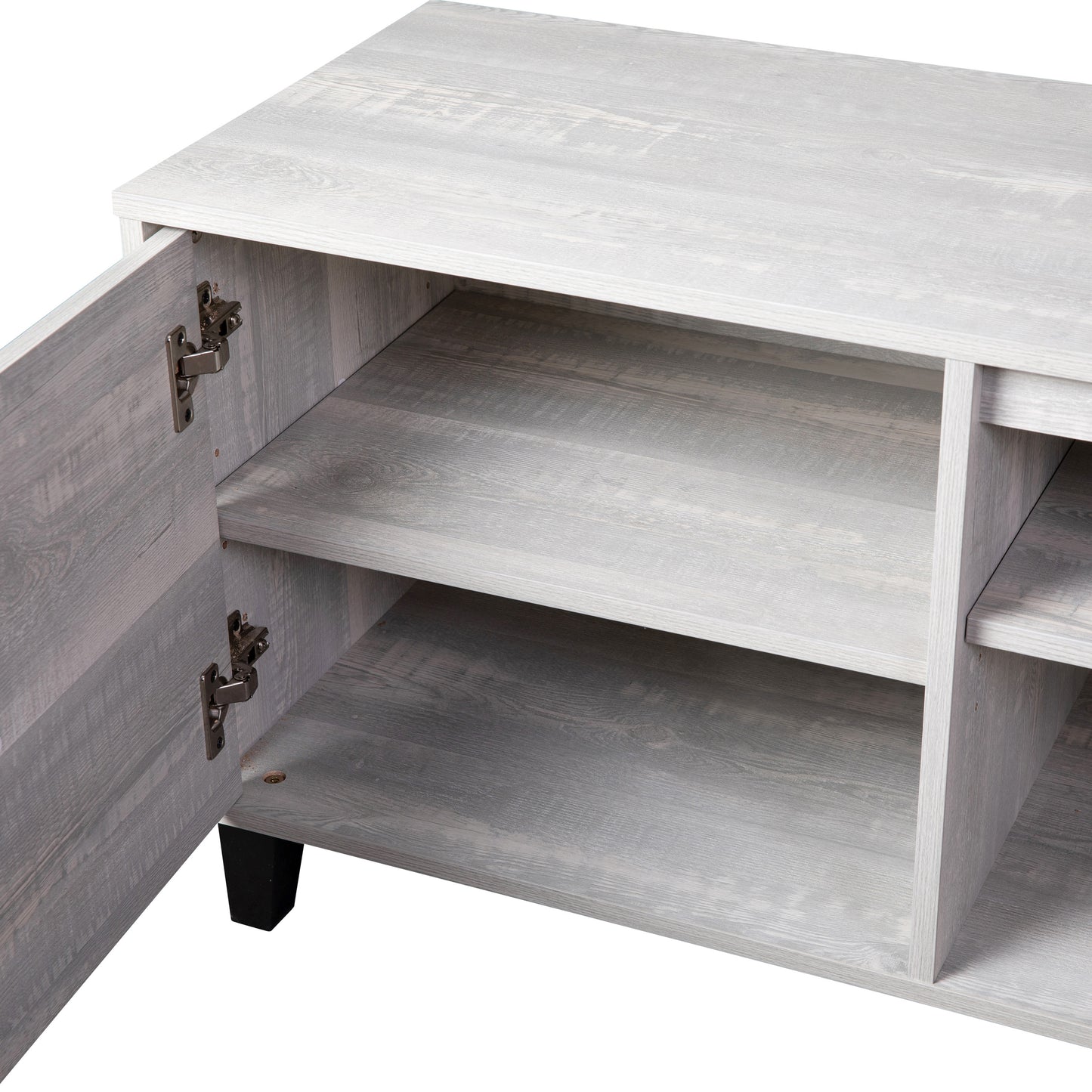 Nelson 70" Mid Century Modern TV Stand for up to 60" TV's with Adjustable Shelves and Dual Storage Compartments, Gray