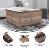 Wyatt 35.75" Farmhouse Storage Coffee Table with Hinged Lift Top, Large Coffee Table with Hidden Storage, Gray Wash