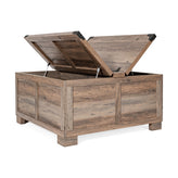 Wyatt 35.75" Farmhouse Storage Coffee Table with Hinged Lift Top, Large Coffee Table with Hidden Storage, Gray Wash