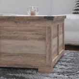 Wyatt 35.75" Farmhouse Storage Coffee Table with Hinged Lift Top, Large Coffee Table with Hidden Storage, Gray Wash