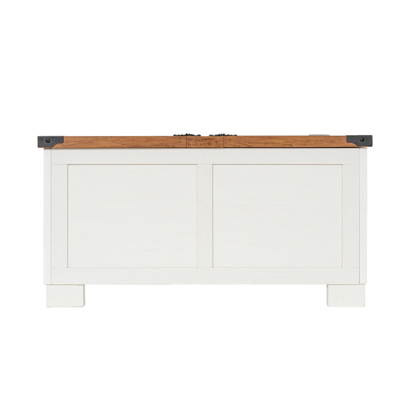 Wyatt 35.75" Farmhouse Storage Coffee Table with Hinged Lift Top, Large Coffee Table with Hidden Storage, Two Tone Finish, White/Rustic Oak