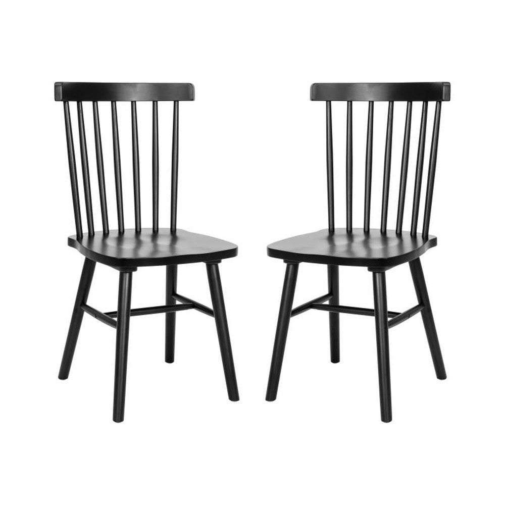 Ingrid Wood Spindle Back Windsor Dining Chairs - Set of 2