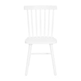 Ingrid Set of 2 Commercial Grade Windsor Dining Chairs, Solid Wood Armless Spindle Back Restaurant Dining Chairs in White
