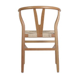 Logan Commercial Grade Y-Back Style Wood and Kraft Paper Stackable Dining Chair with Oak/Natural Finish