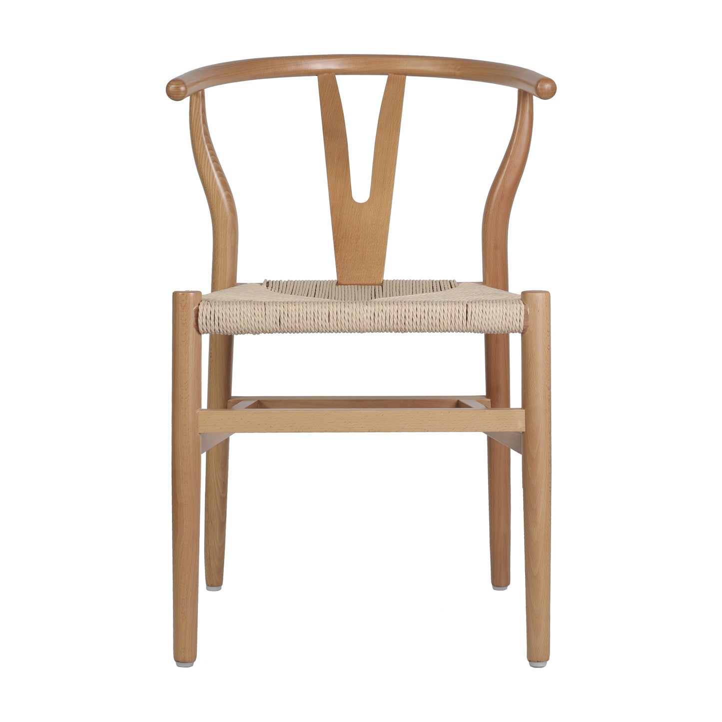 Logan Commercial Grade Y-Back Style Wood and Kraft Paper Stackable Dining Chair with Oak/Natural Finish