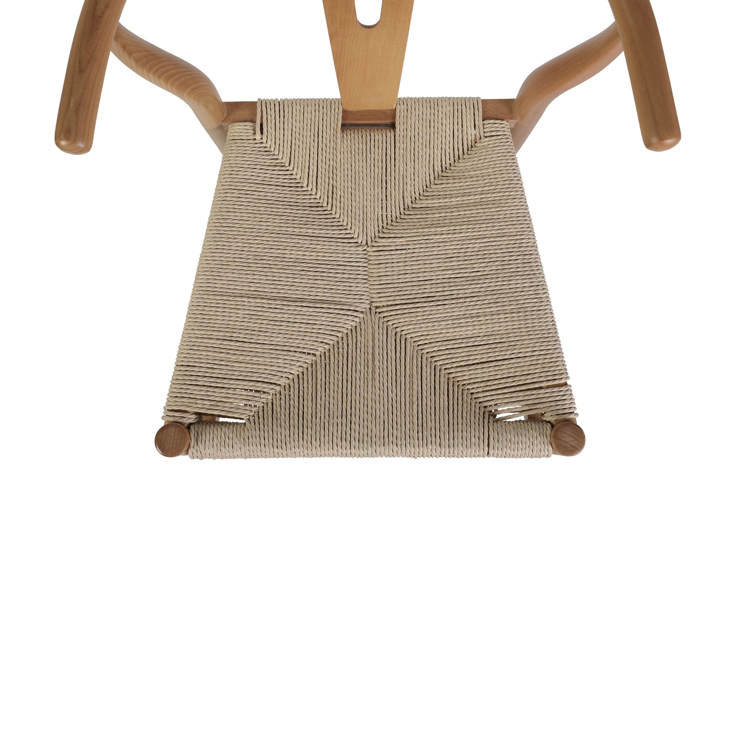 Logan Commercial Grade Y-Back Style Wood and Kraft Paper Stackable Dining Chair with Oak/Natural Finish