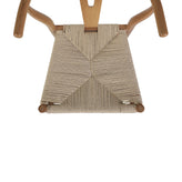 Logan Commercial Grade Y-Back Style Wood and Kraft Paper Stackable Dining Chair with Oak/Natural Finish