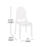 Revna Set of 4 Transparent Crystal Extra Wide Resin 400 LB. Weight Capacity Banquet & Event Ghost Chairs-Indoor/Outdoor Use