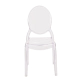 Revna Set of 4 Transparent Crystal Extra Wide Resin 400 LB. Weight Capacity Banquet & Event Ghost Chairs-Indoor/Outdoor Use