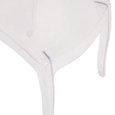 Revna Set of 4 Transparent Crystal Extra Wide Resin 400 LB. Weight Capacity Banquet & Event Ghost Chairs-Indoor/Outdoor Use
