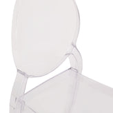 Revna Set of 4 Transparent Crystal Extra Wide Resin 400 LB. Weight Capacity Banquet & Event Ghost Chairs-Indoor/Outdoor Use
