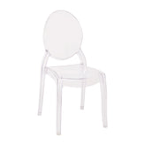 Revna Set of 4 Transparent Crystal Extra Wide Resin 400 LB. Weight Capacity Banquet & Event Ghost Chairs-Indoor/Outdoor Use