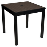 Aluminum Outdoor Table in Black Finish and Dark Walnut Faux Teak19ba47769a0ba25d