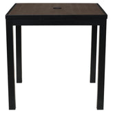Aluminum Outdoor Table in Black Finish and Dark Walnut Faux Teak19ba47769a05553944