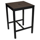 Aluminum Outdoor Bar Table in Black Finish and Dark Walnut Faux Teak19ba46bc1462d16503