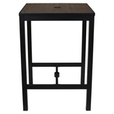 Aluminum Outdoor Bar Table in Black Finish and Dark Walnut Faux Teak19ba46bc1462bedd89