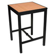 Aluminum Outdoor Bar Table in Black Finish and Faux Teak19ba474fb5c5b04ead