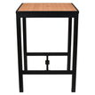 Aluminum Outdoor Bar Table in Black Finish and Faux Teak19ba474fb5c3c6e102