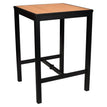 Aluminum Outdoor Bar Table in Black Finish and Faux Teak19ba474fb5d31e4ac3