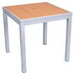 Aluminum Outdoor Table in Gray Finish and Faux Teak19ba47c95a25083b97