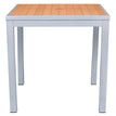 Aluminum Outdoor Table in Gray Finish and Faux Teak19ba47c95a25fb1094