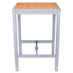 Aluminum Outdoor Bar Table in Gray Finish and Faux Teak19ba4703aa36694dbc