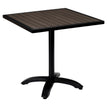 Black Aluminum Patio Table with Dark Walnut Faux Teak19b8024500f3880444