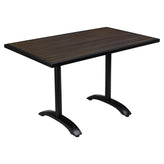 Black Aluminum Patio Table with Dark Walnut Faux Teak19b8024500f1c46f9a